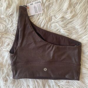 Lululemon Align Asymmetrical Ribbed Bra Light Support A/B Cup Shine Size 4